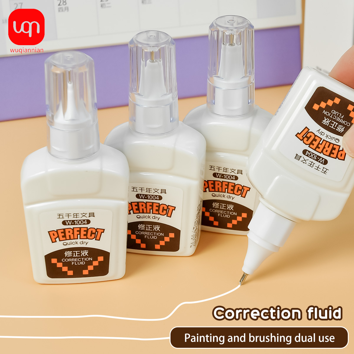 Correction Fluid White - WQN-3/6/12PCS18ml Fluido corrector portátil para estudiantes