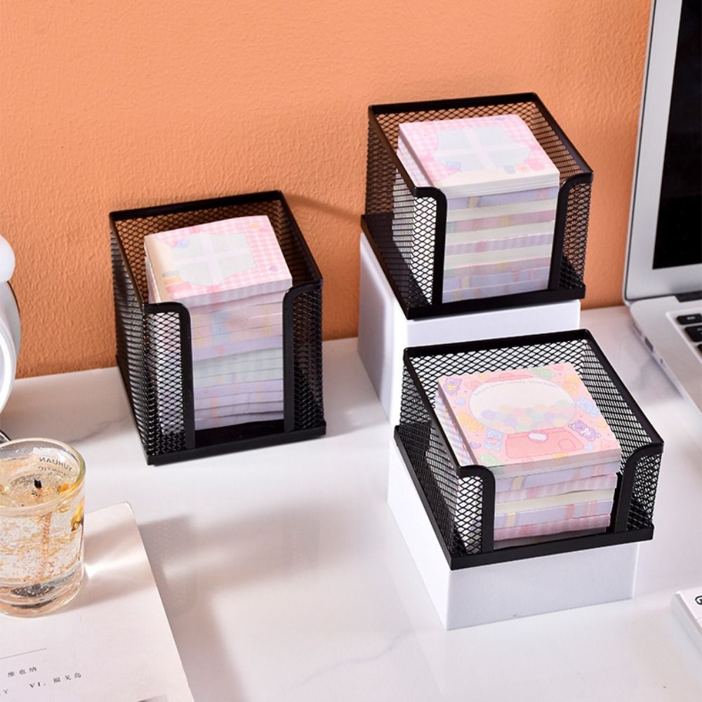 Sticky Note Cube - Cubo de papel de malla negra,