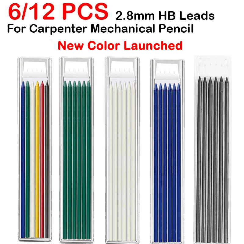 Mechanical Pencil Lead - 6/12 Uds. Para carpintería portaminas 2,8mm
