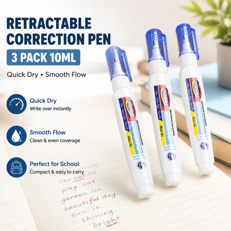 Correction Fluid White - Corrector Líquido de Secado Rápido, Borrador