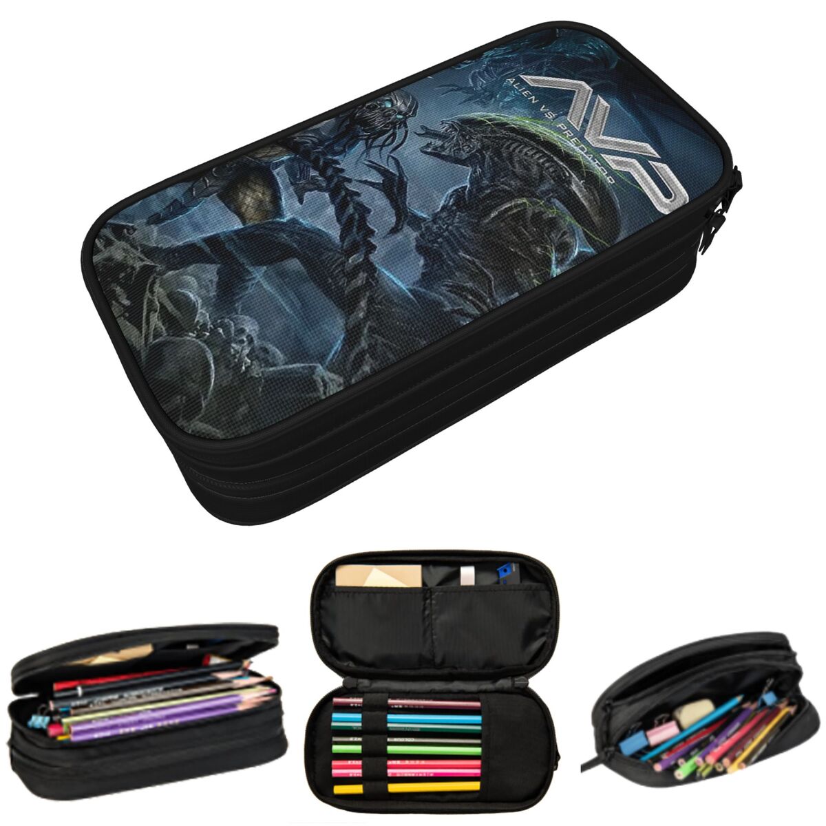 Estuche para lápices Alien Vs  - Office Supply Vs Stationery reseña y precio