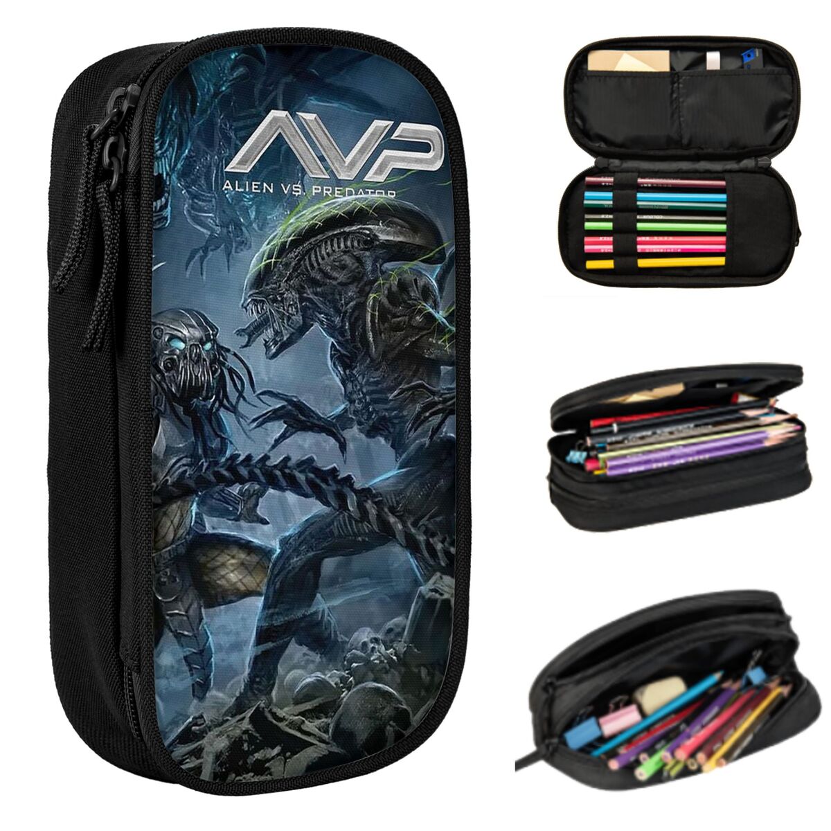 Estuche para lápices Alien Vs  - Office Supply Vs Stationery reseña y precio